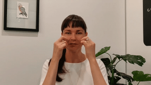 Facial yoga for the mouth, smile lines and cheeks pinching